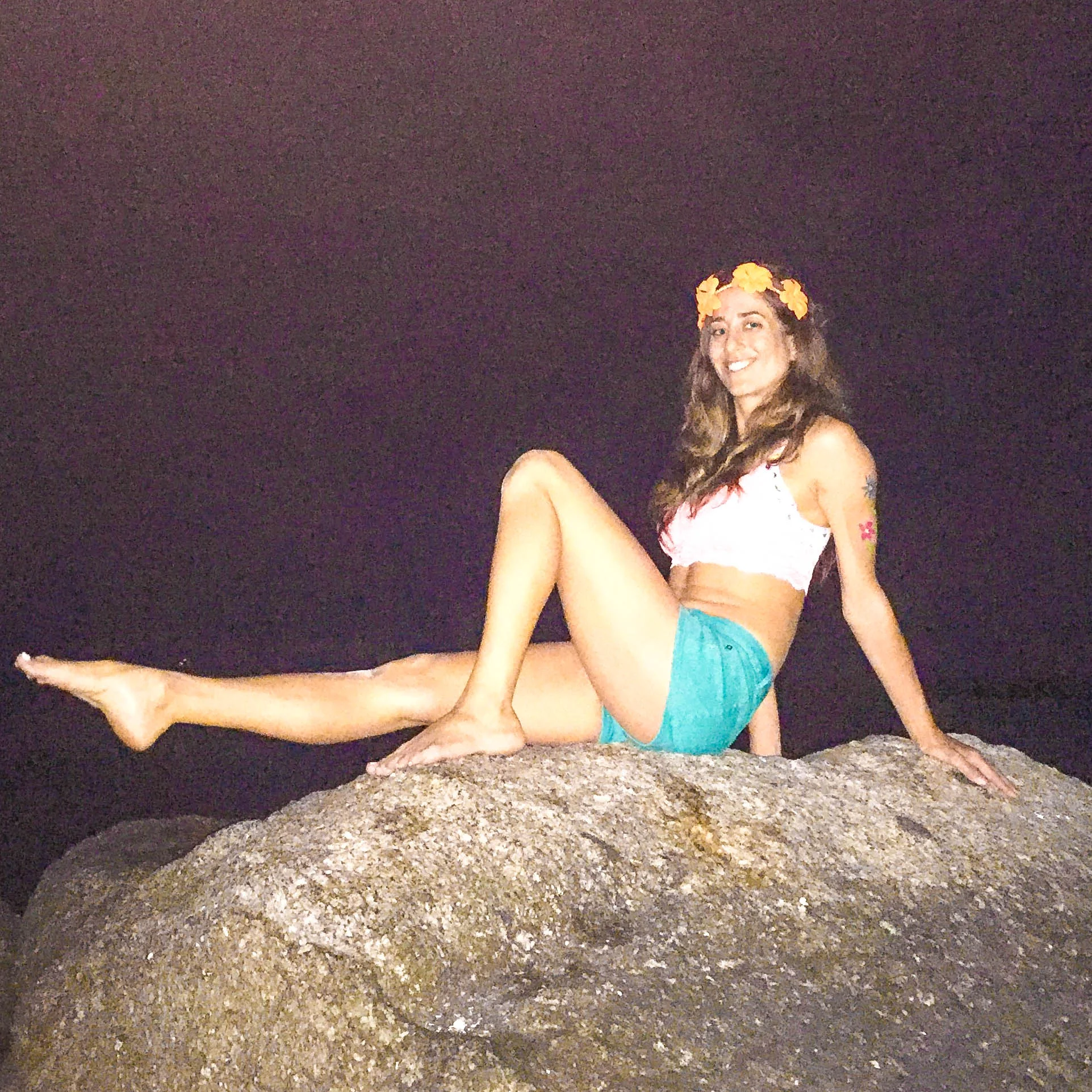 We ditched the party and played on the little strip of private beach in front of the hotel instead.