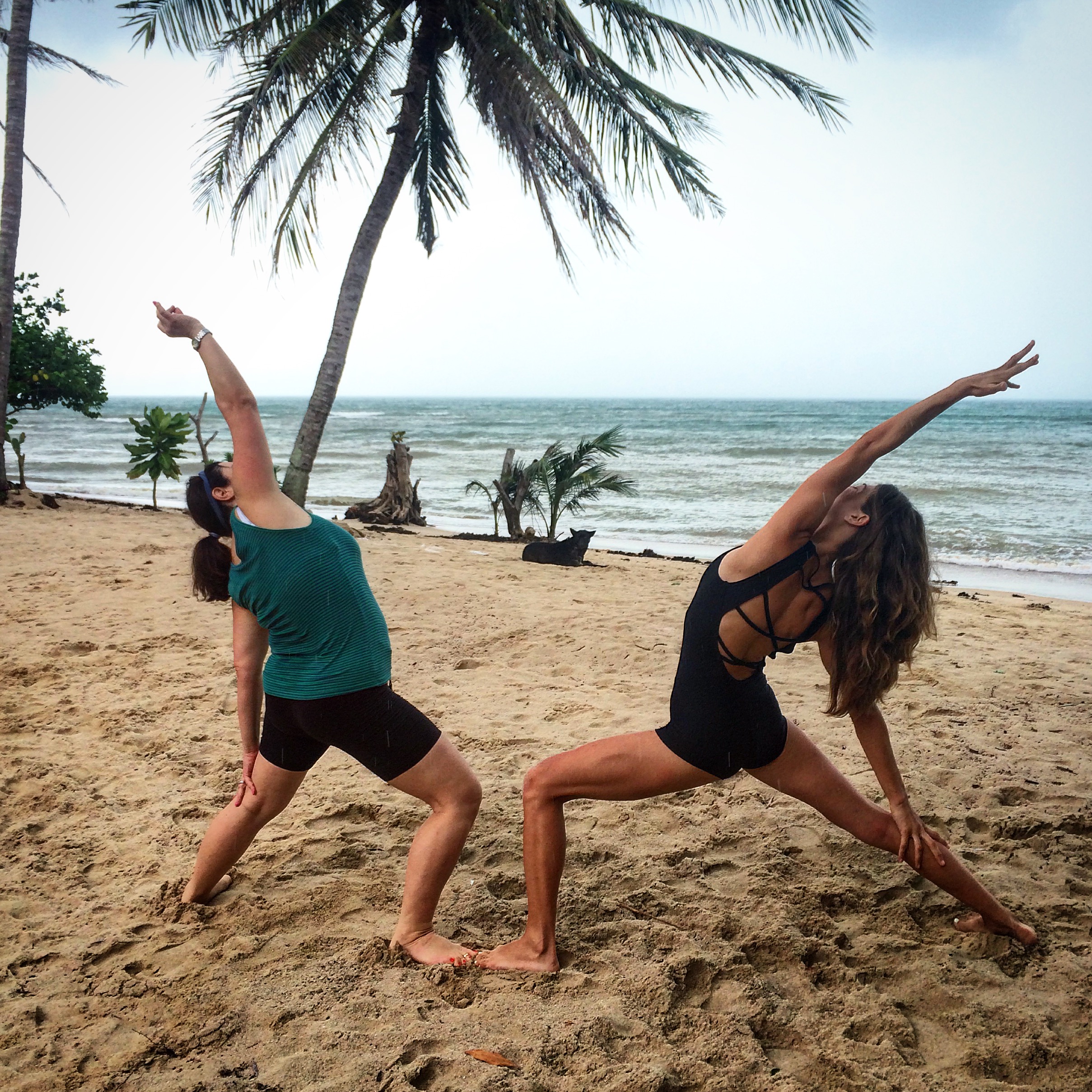 I taught my mom some yoga moves.