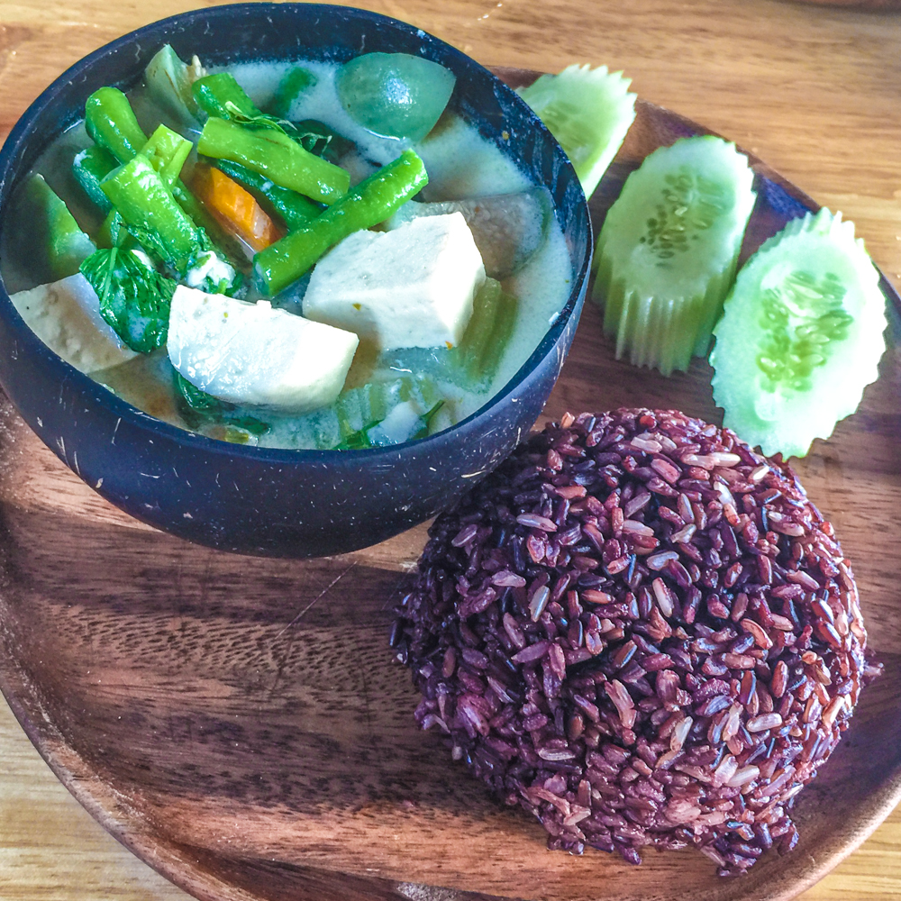 Pete had the green curry at Orion Healing Center. It was scrumptious and we were very excited to have the brown rice, which is rare at many of the restaurants we went to.