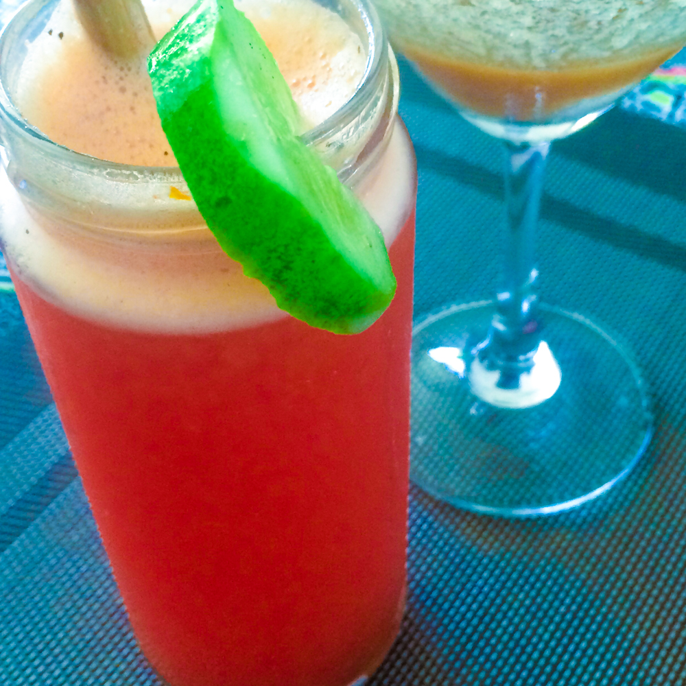 Bloody Red Pepper Maria - Tequila, tomato, bell pepper & tabasco. Tamarind Kaffir Lime Margarita - Tequila, tamarind & fresh kaffir lime blended with ginger. Cheers!