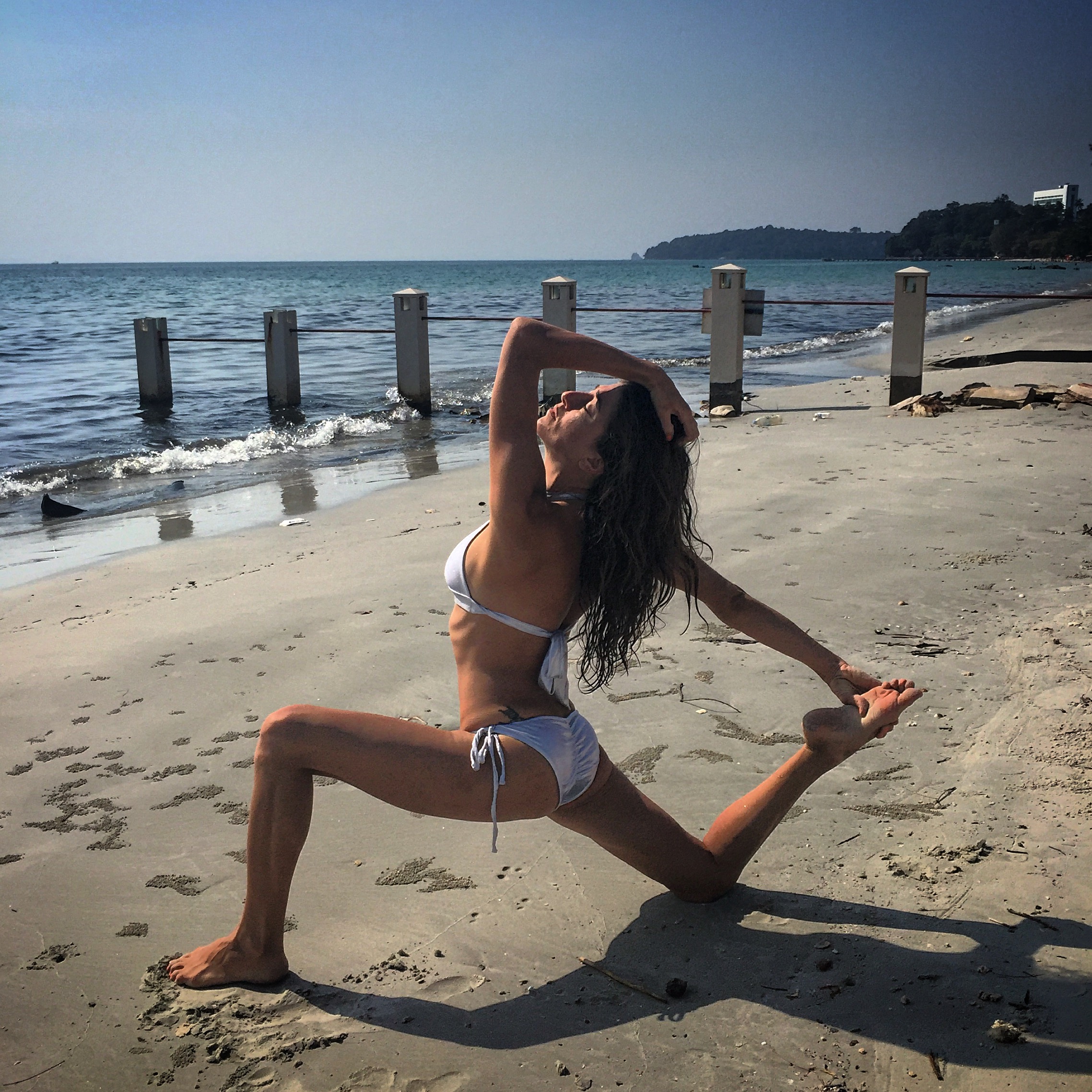 Enjoying the sun, sand & beach on our day off.