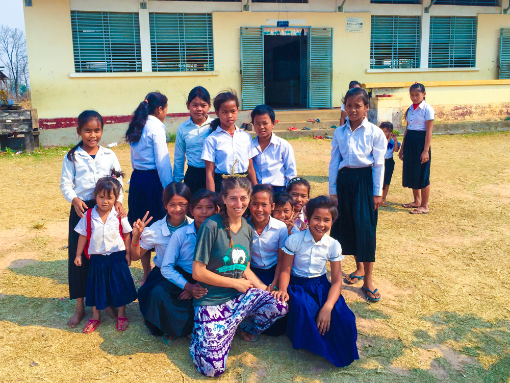 The girls from the elementary school in Cambodia.