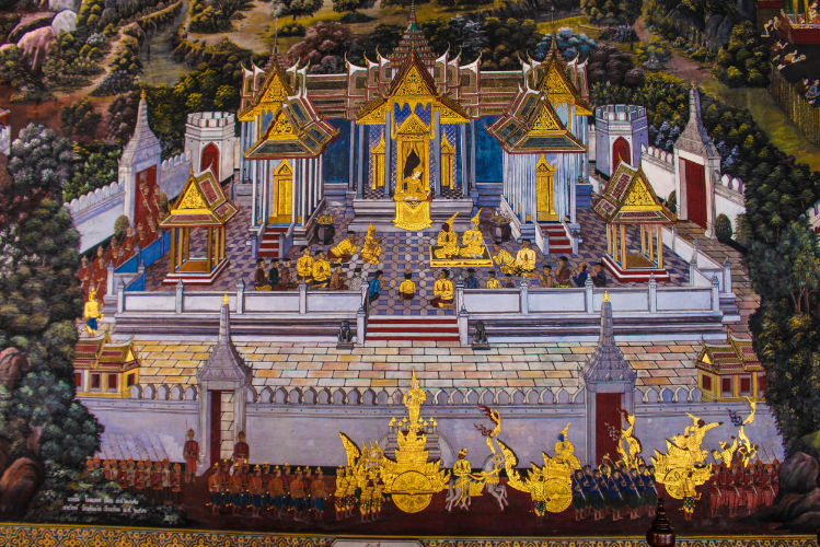 A piece of the amazing mural painting at the Grand Palace.