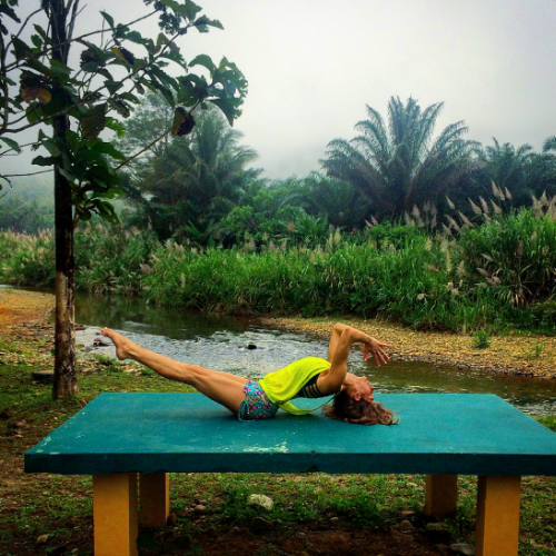 Yoga high after leading students through a sunrise vinyasa yoga flow.