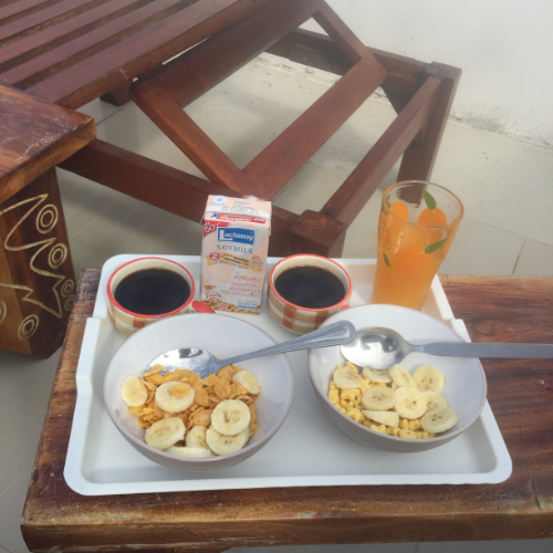 Our breakfasts in Phuket consisted of cornflakes and bananas since nothing is open in the mornings where we were.