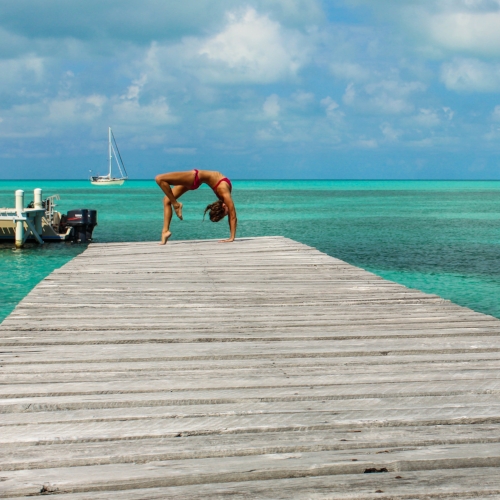 Enjoying 30 on Half Moon Caye Island.