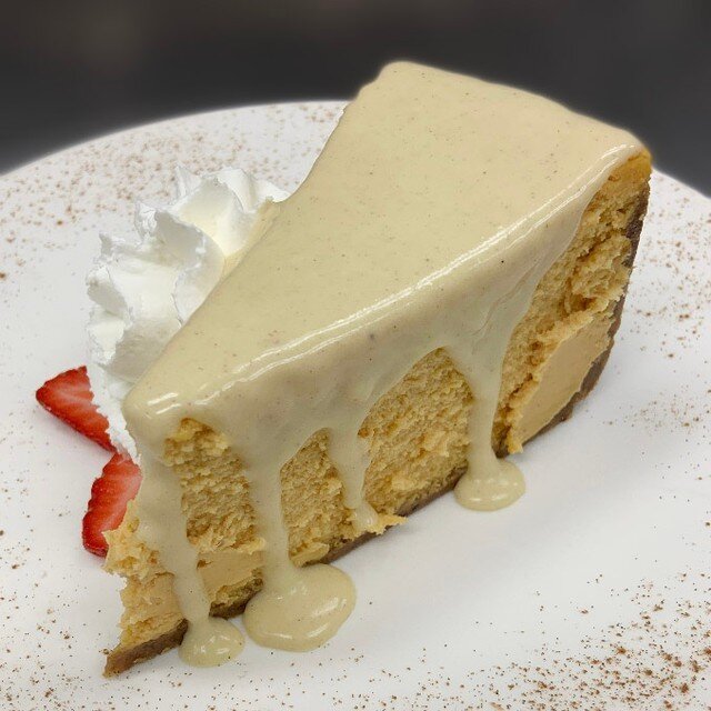 Pumpkin Cheesecake being served up while supplies last. These are homemade and delicious! The perfect marriage between traditional Italian and Fall flavors.