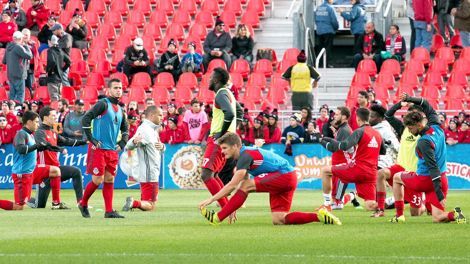 Toronto FC stretching before their final match of the 2016 MLS season.