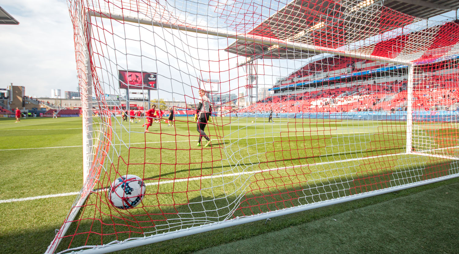 Tosaint Ricketts gets a shot in the net during warm ups before the match against Minnesota United on May 13, 2017. Image by Dennis Marciniak of denMAR Photography.
