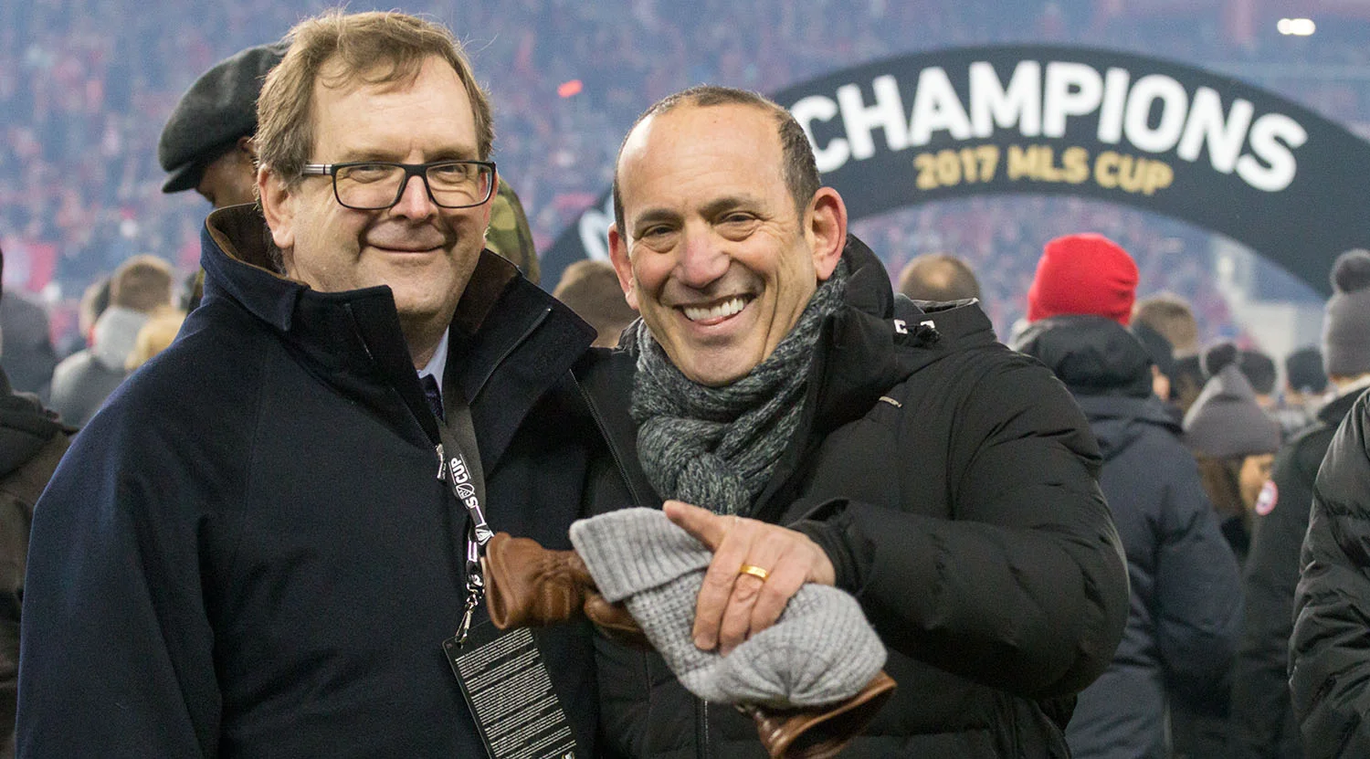 Don Garber is all smiles after Toronto FC takes home the MLS Cup after 11 seasons. Image by Dennis Marciniak of denMAR Media.