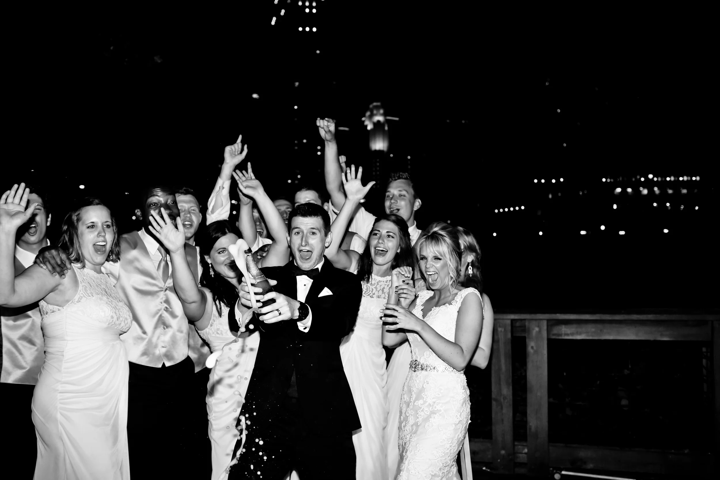 Champagne Pop Nicollet Island Pavilion Wedding Photography