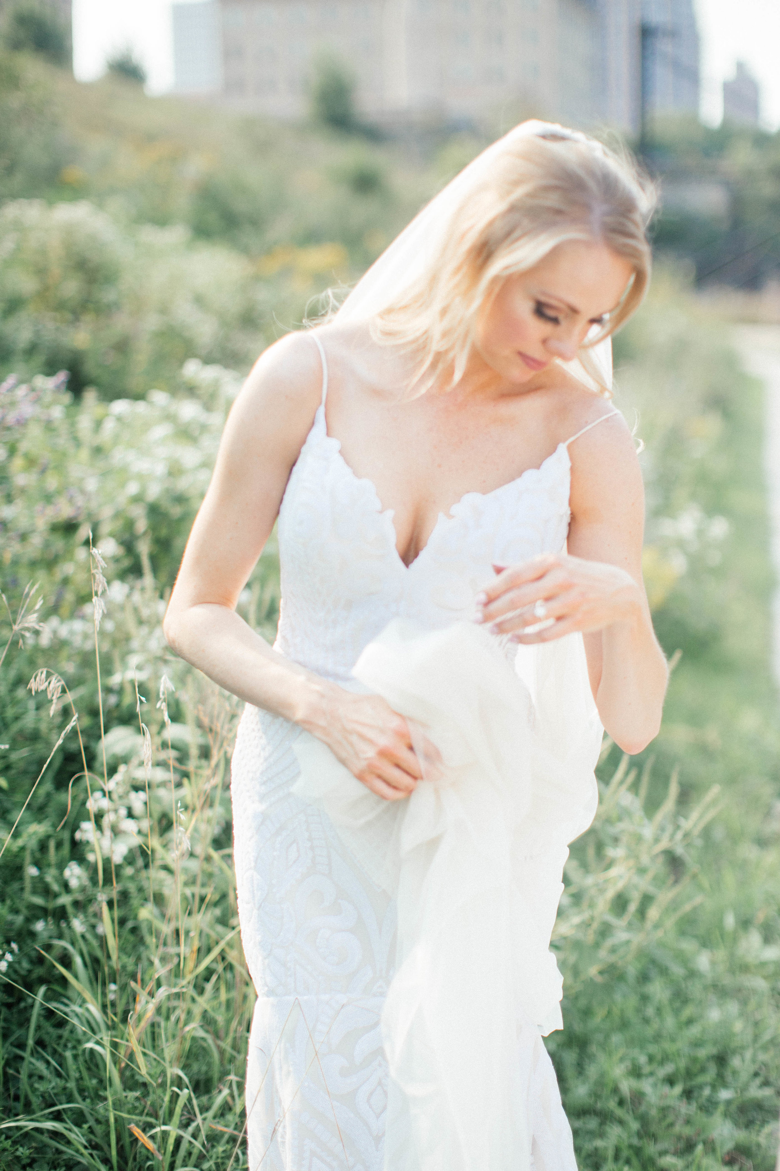 Bridal portrait at the mill city ruins