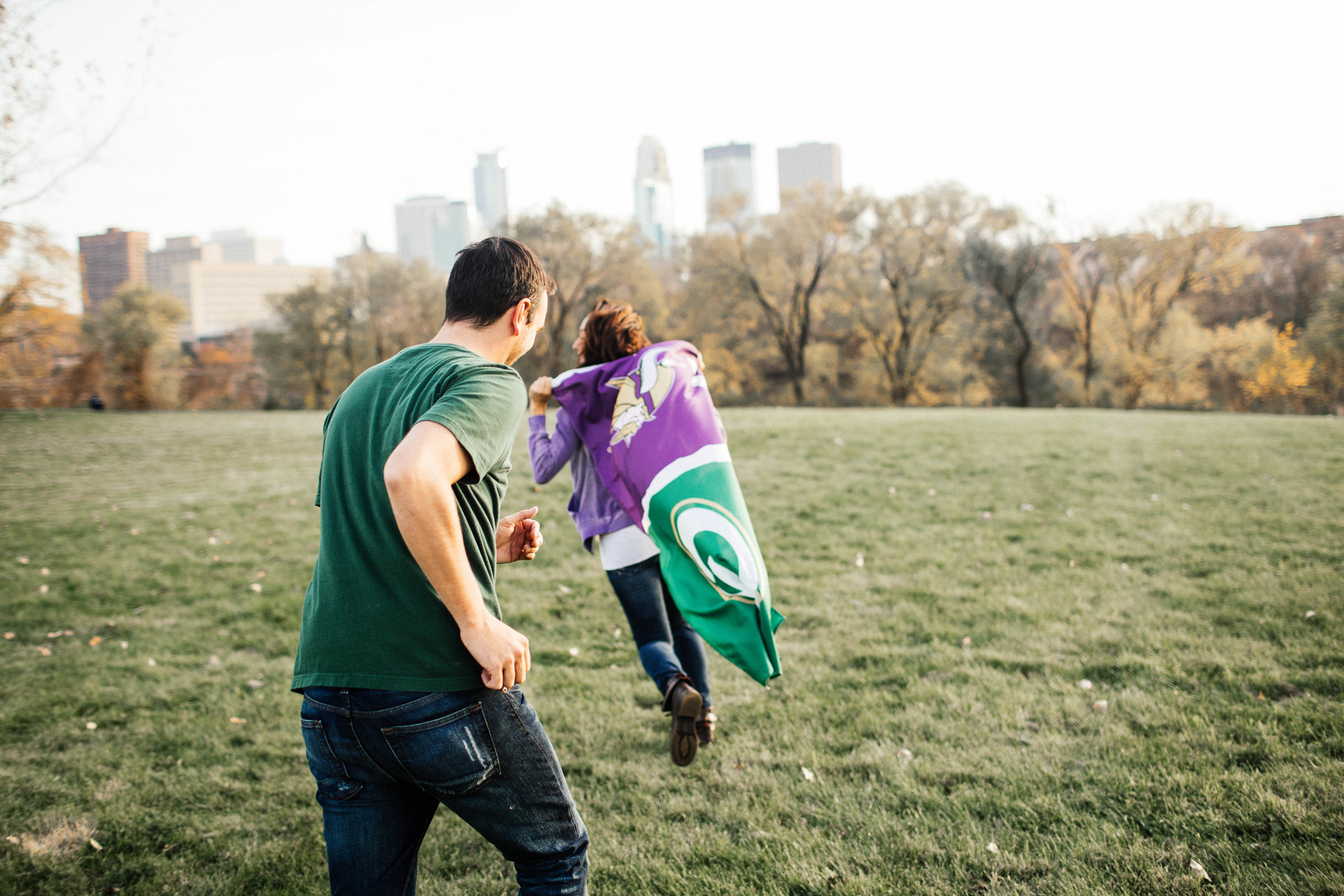 Vikings Engagement Shoot with a packers fan