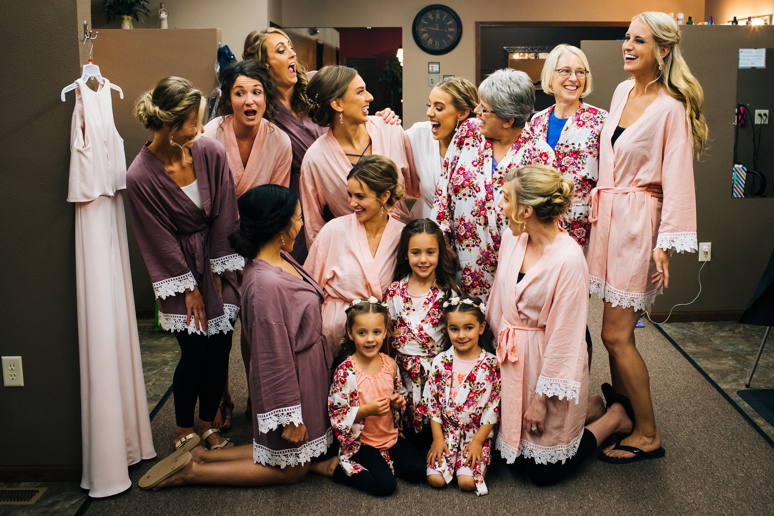 Bridal Party Floral Robes Getting Ready Photographer