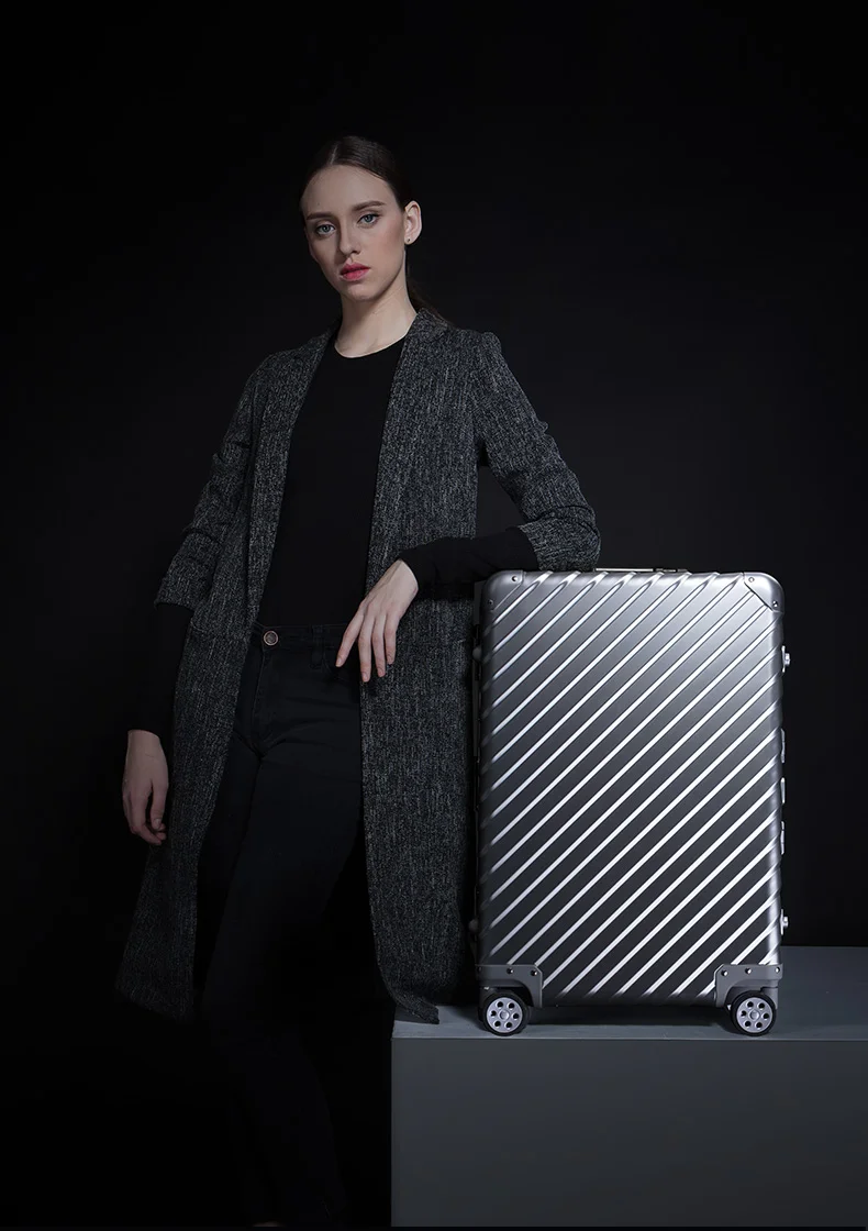 ENKLOZE KLASIK Aluminum Silver Suitcase and Carry On — ENKLOZE