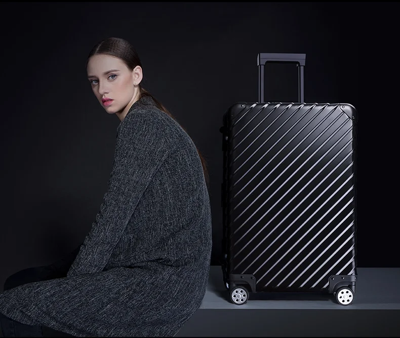 ENKLOZE KLASIK Aluminum Black Suitcase and Carry On — ENKLOZE