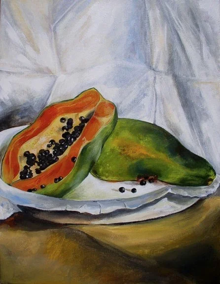 'Papaya' acrylic on canvas 17 x 22"