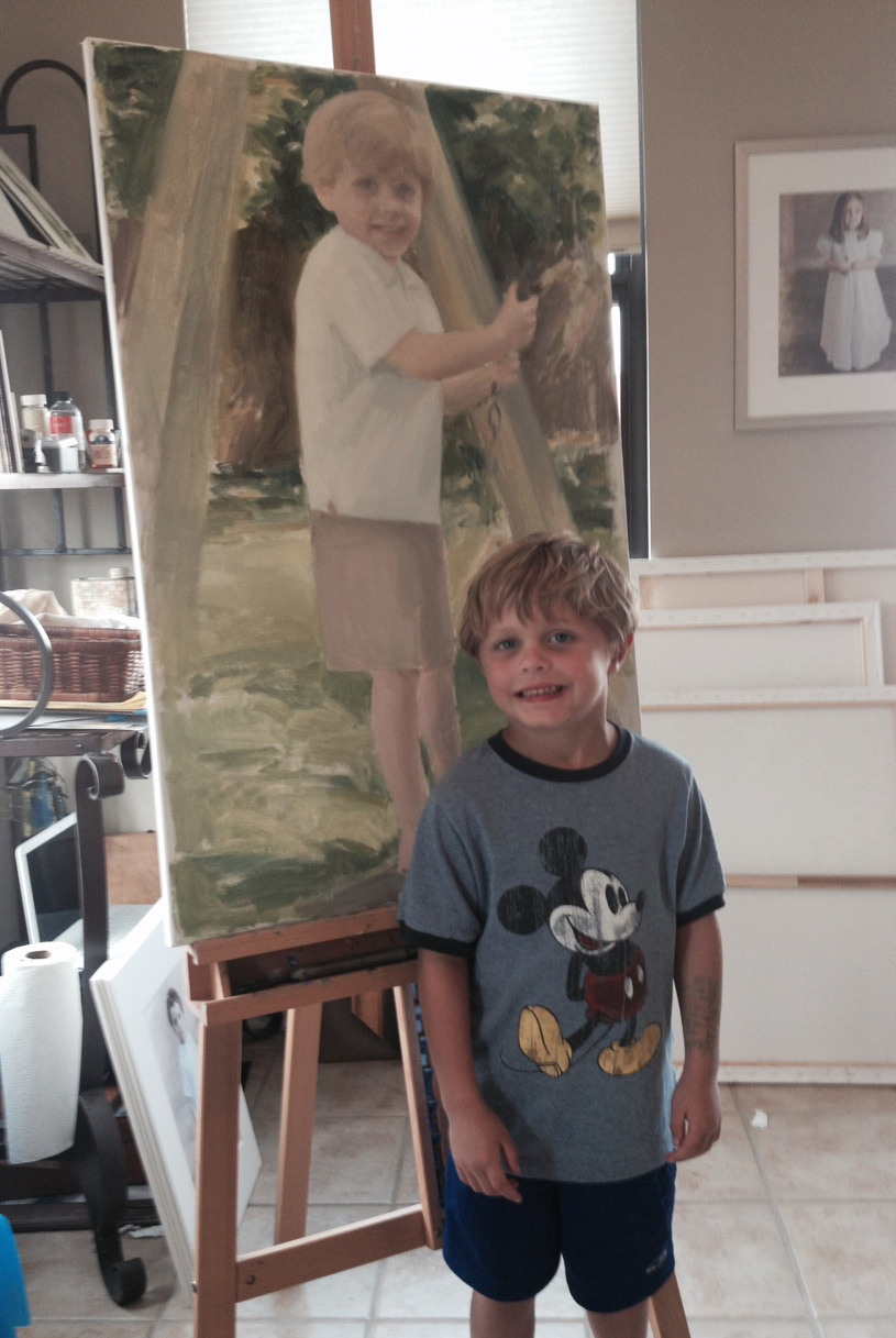 hand painted portraits of children
