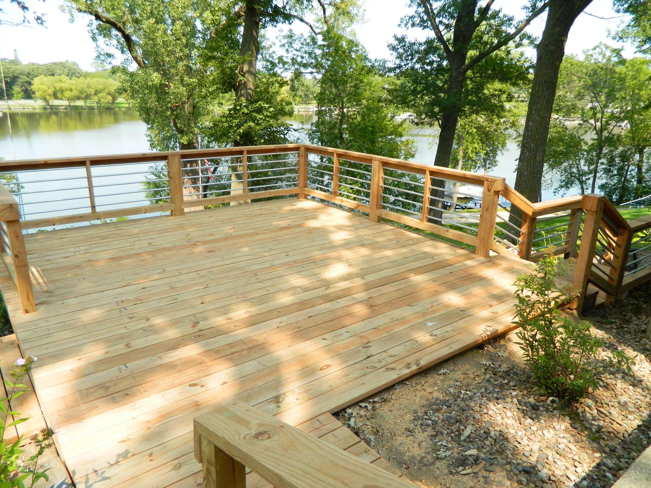 Deck with Conduit Railing