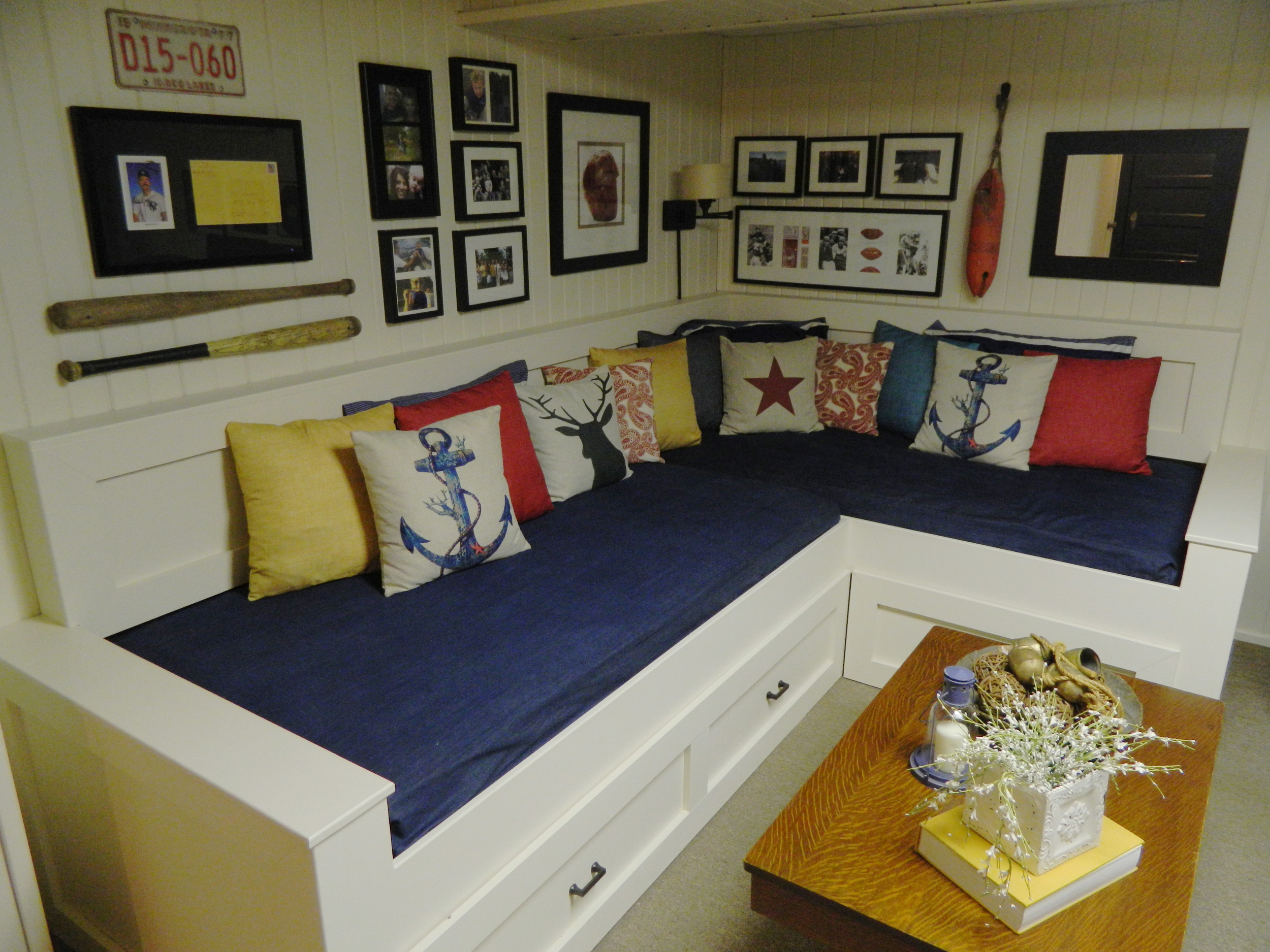 Custom Built Sectional with Trundle Bed