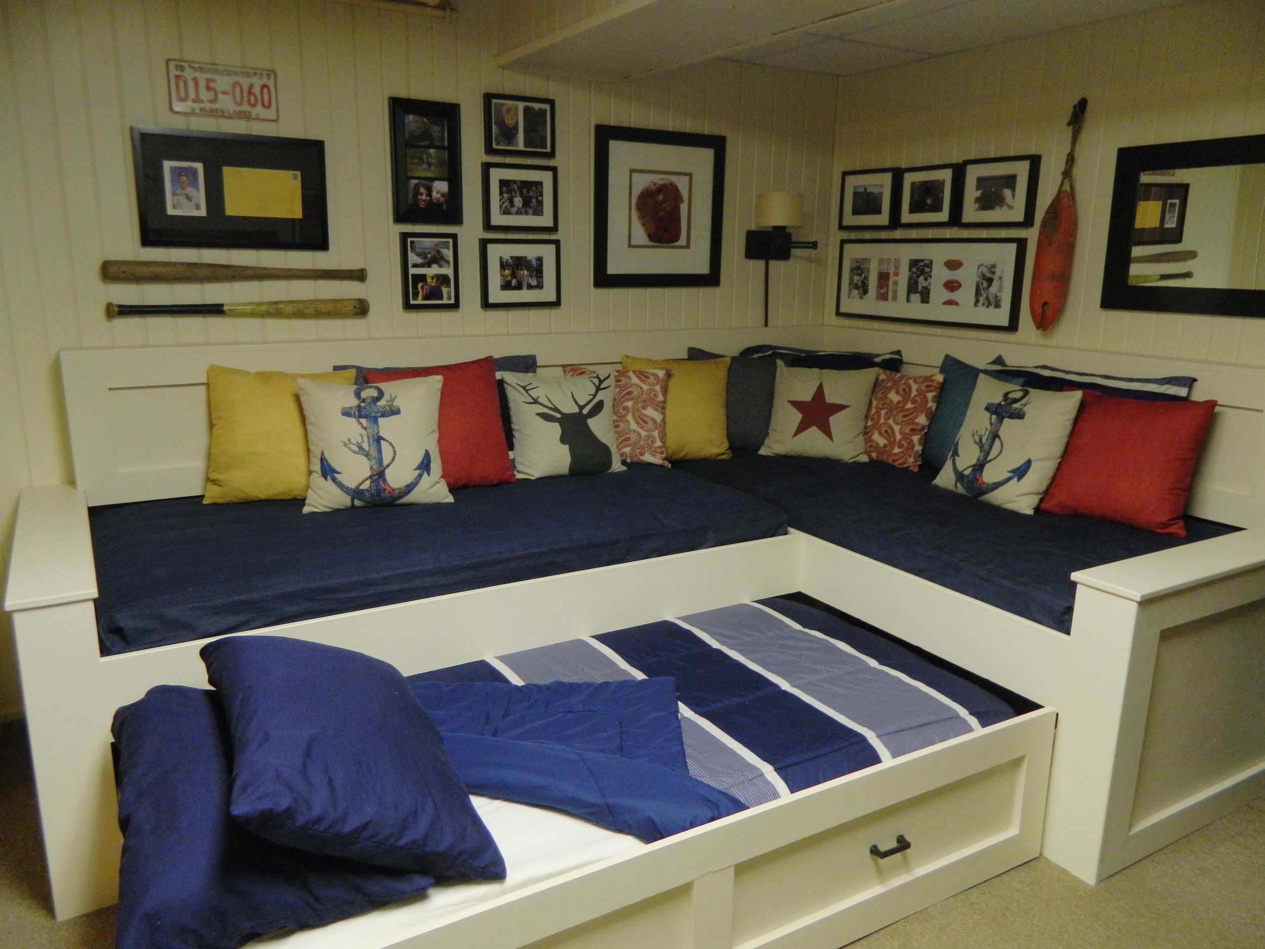 Custom Built Sectional with Trundle Bed