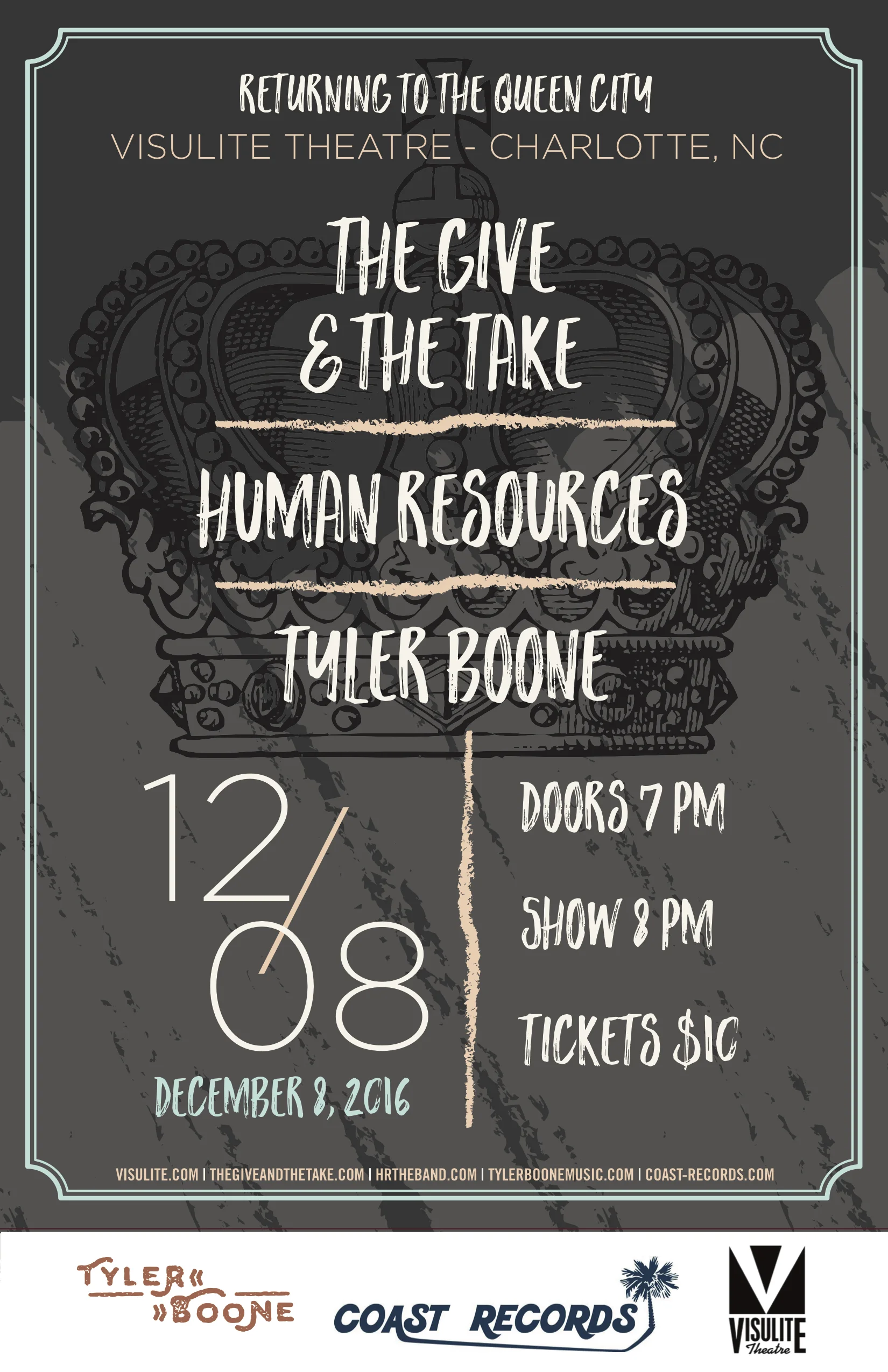 The Give & The Take, Human Resources & Tyler Boone @ Visulite Theatre Dec. 8th