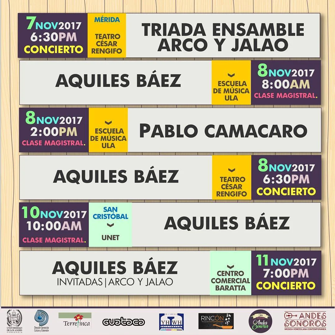 Calendario (instagram Festival Andes Sonoros) 