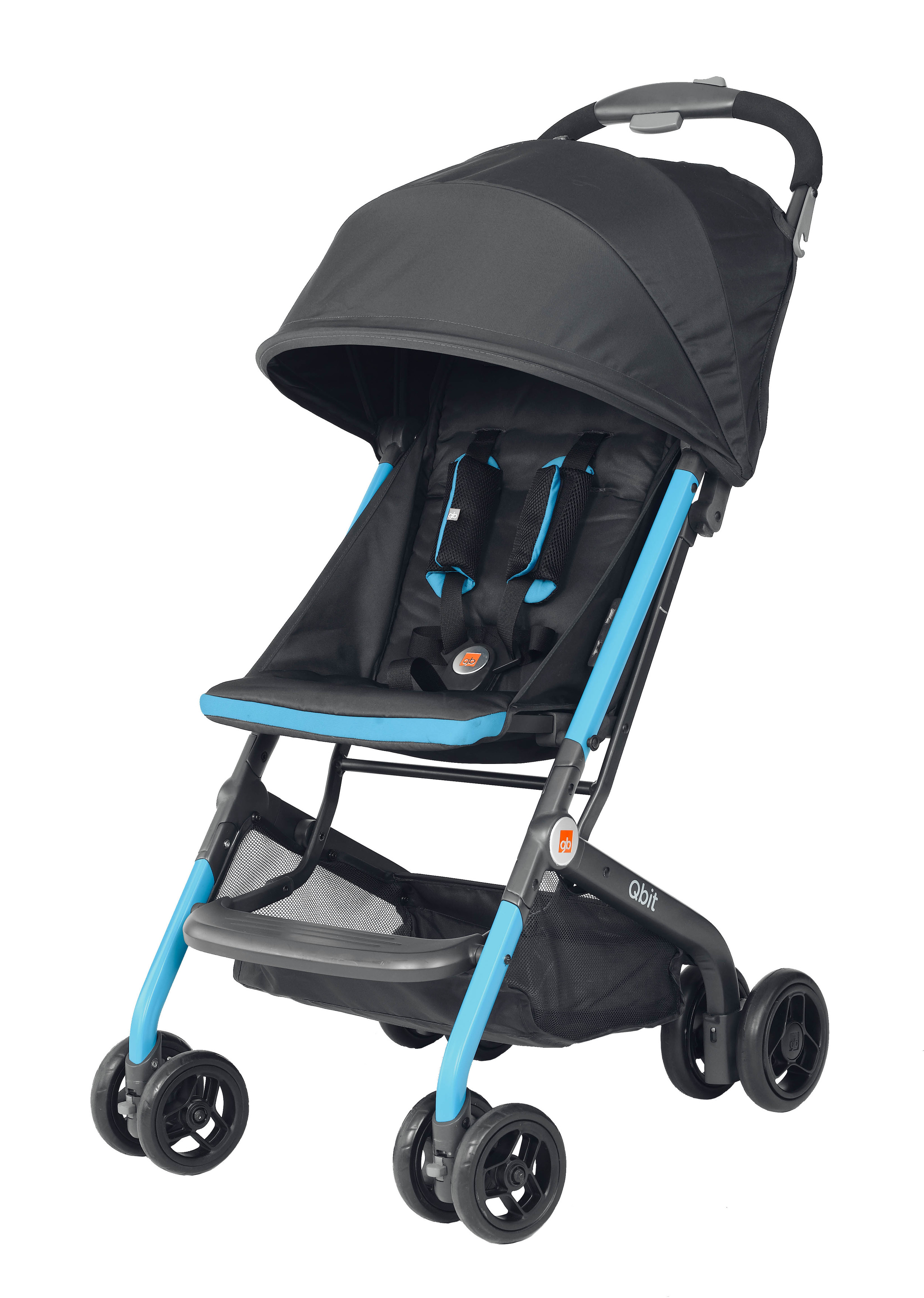 GB Qbit Stroller_Aqua_3-4 view_Canopy Open_preferred press photo_3289x4620-2.jpg