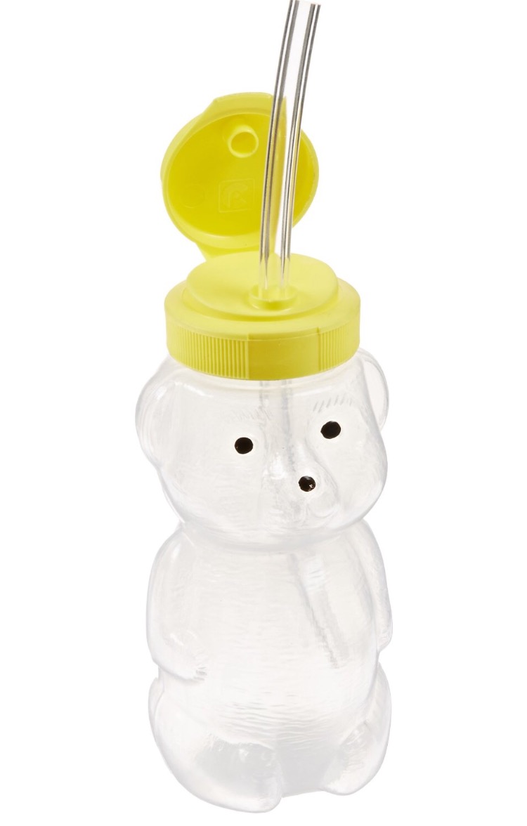 Silicone straw cup with handles baked clay – Petit Monkey