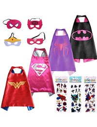 Superhero Dress Up Costumes Capes and Masks for Girls