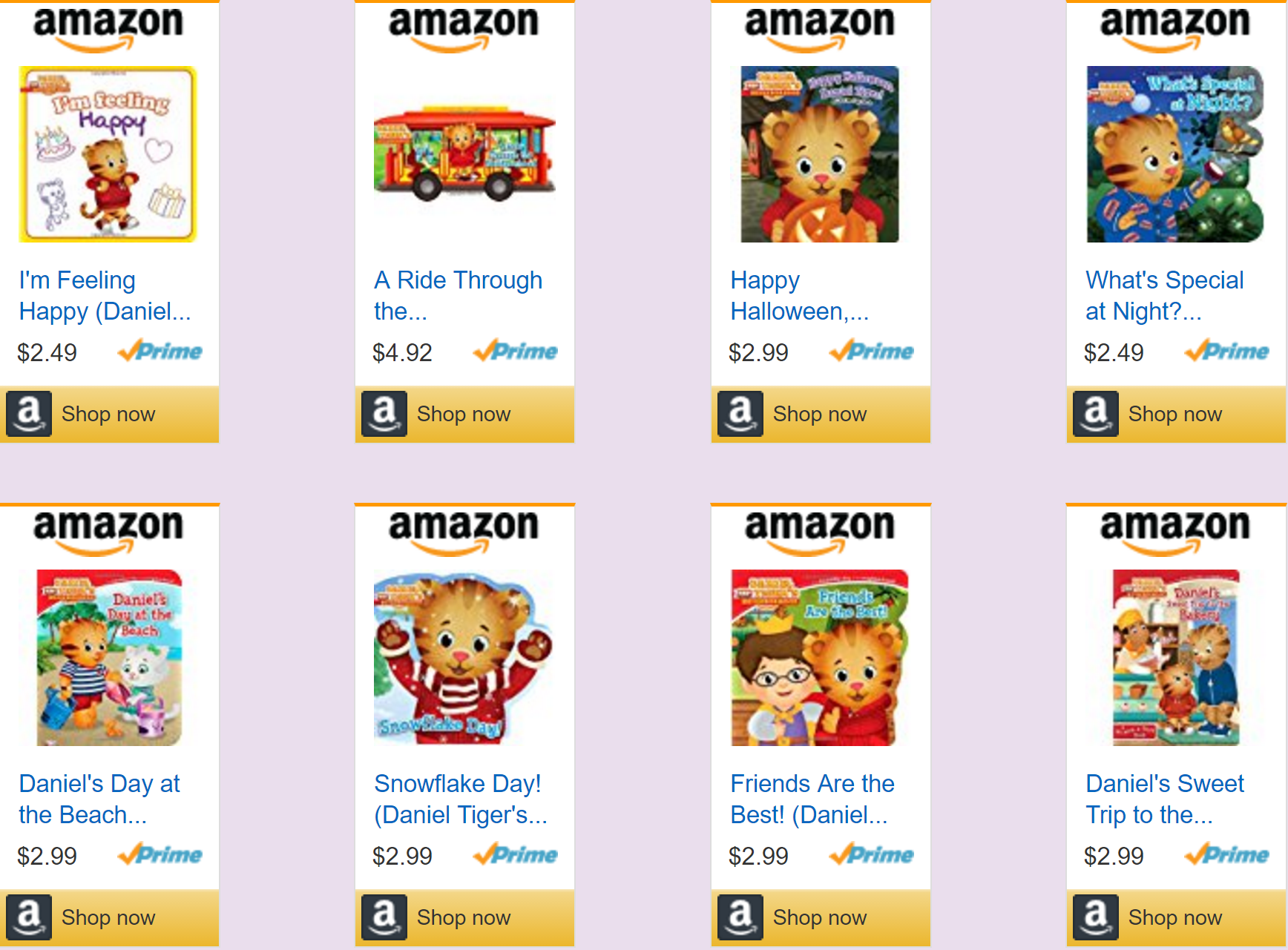 Daniel Tiger Book on Sale (starting at $2.50)