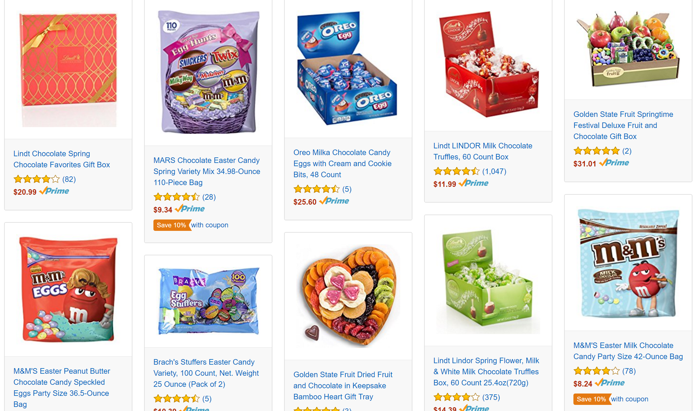 Save up to 25% on Easter candy and fruit baskets (Lindt, Mars,  & More)
