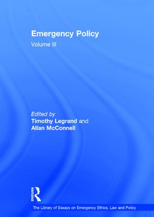 Emergency Policy (with Allan McConnell)