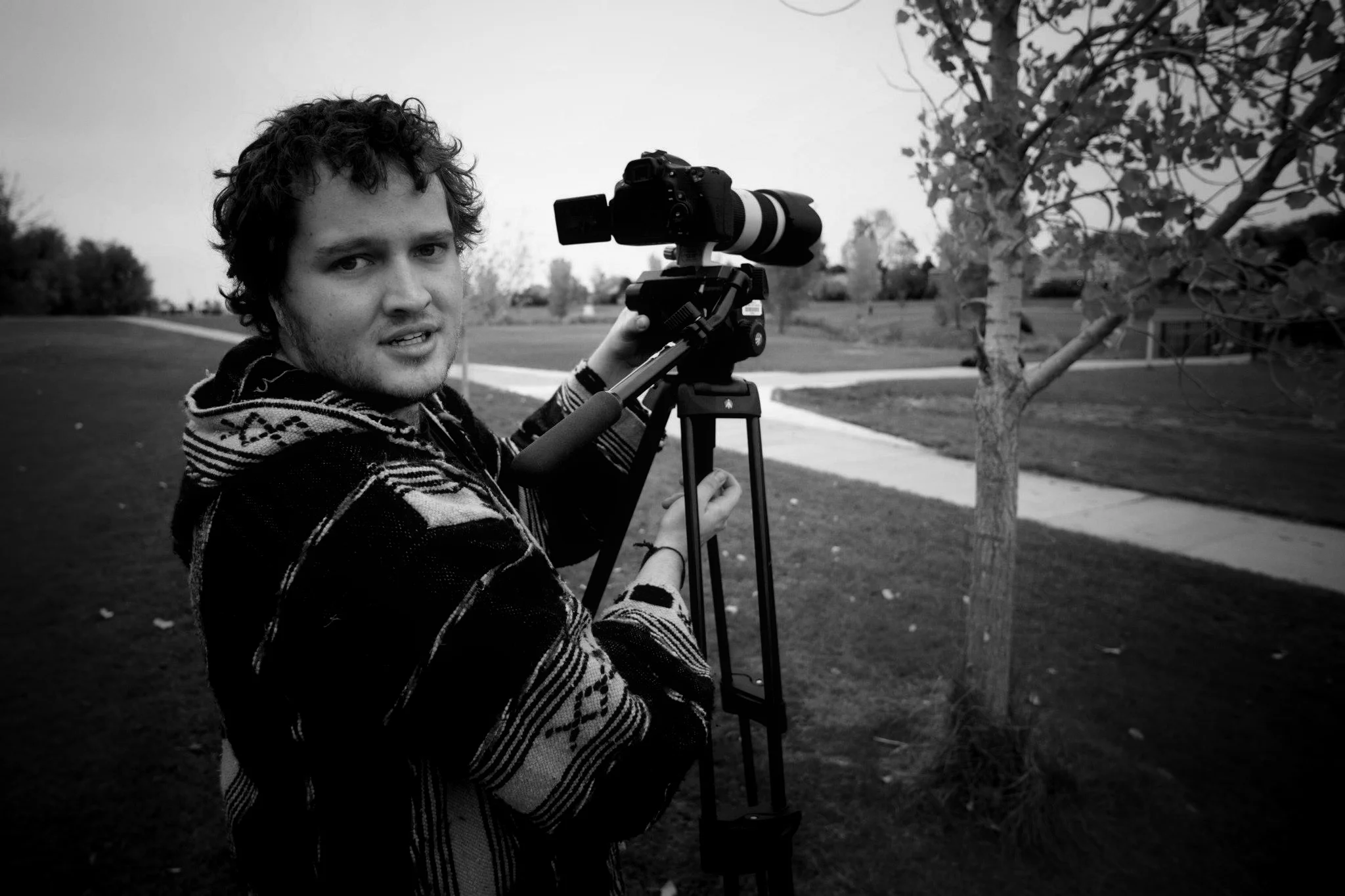 That's Robert, shooting a short film back in 2012. In dire need of a haircut.