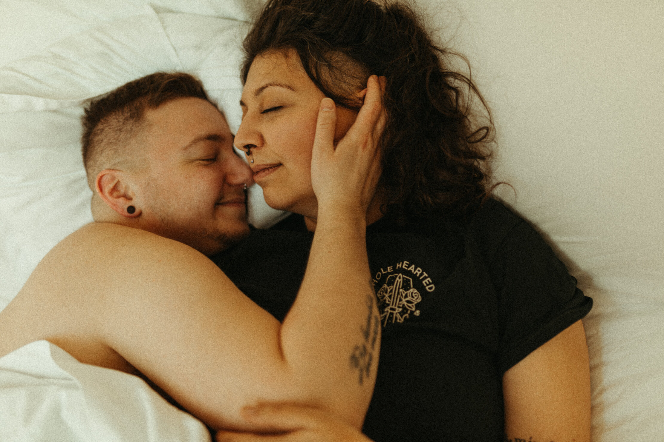 Airy Seattle Loft Intimate Pre Wedding Boudoir Session by Queer Non-Binary Trans Seattle Tacoma Boudoir Photographer Halle Roland Photography -