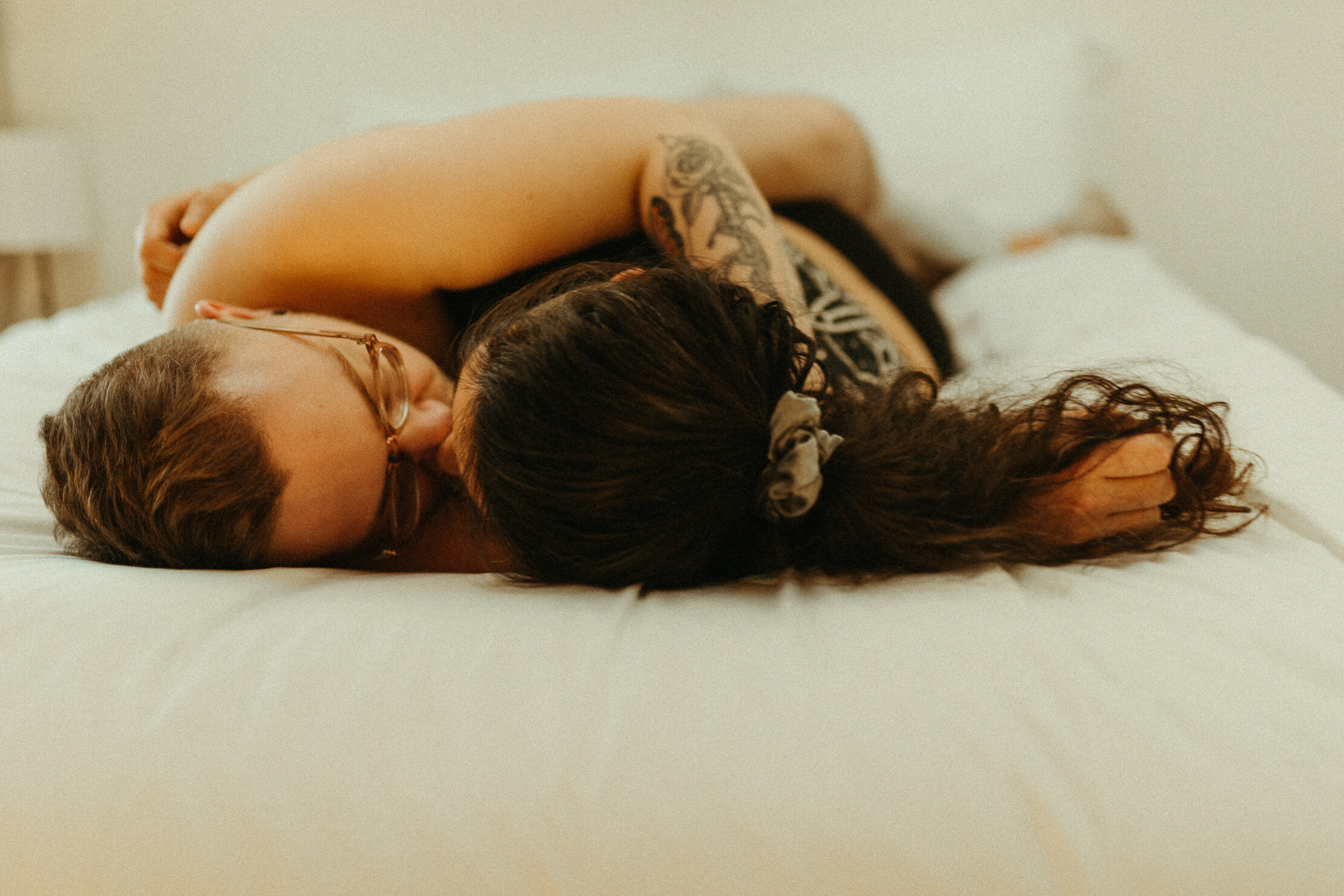 Airy Seattle Loft Intimate Pre Wedding Queer Trans Boudoir Session by Queer Non-Binary Trans Seattle Tacoma Boudoir Photographer Halle Roland Photography -
