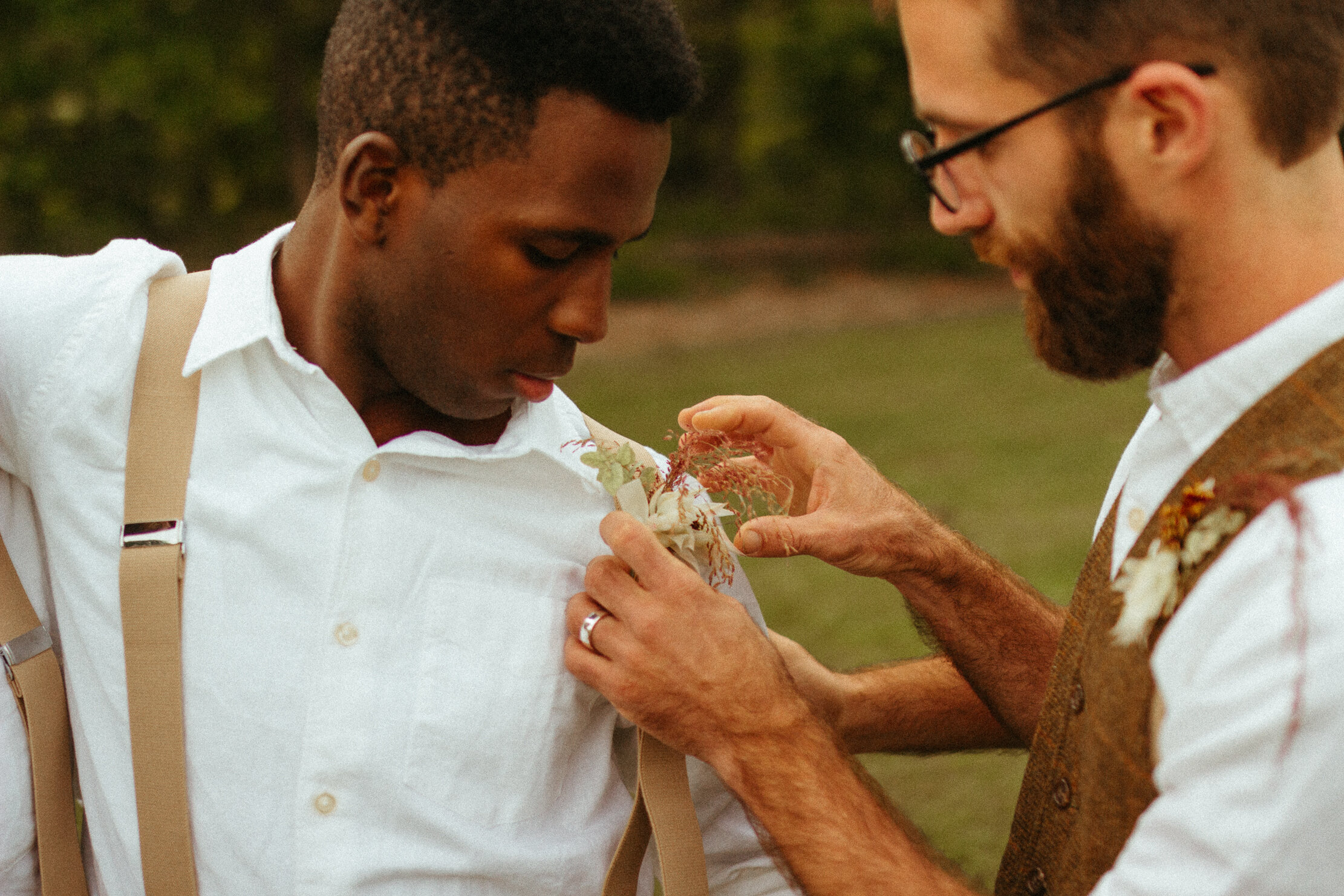 Upstate New York Rustic Woodland Barefoot Autumn Equinox Wedding Portraits by Washington Elopement Photographer Halle Roland — Seattle Tacoma PNW Queer Elopement Photographer 