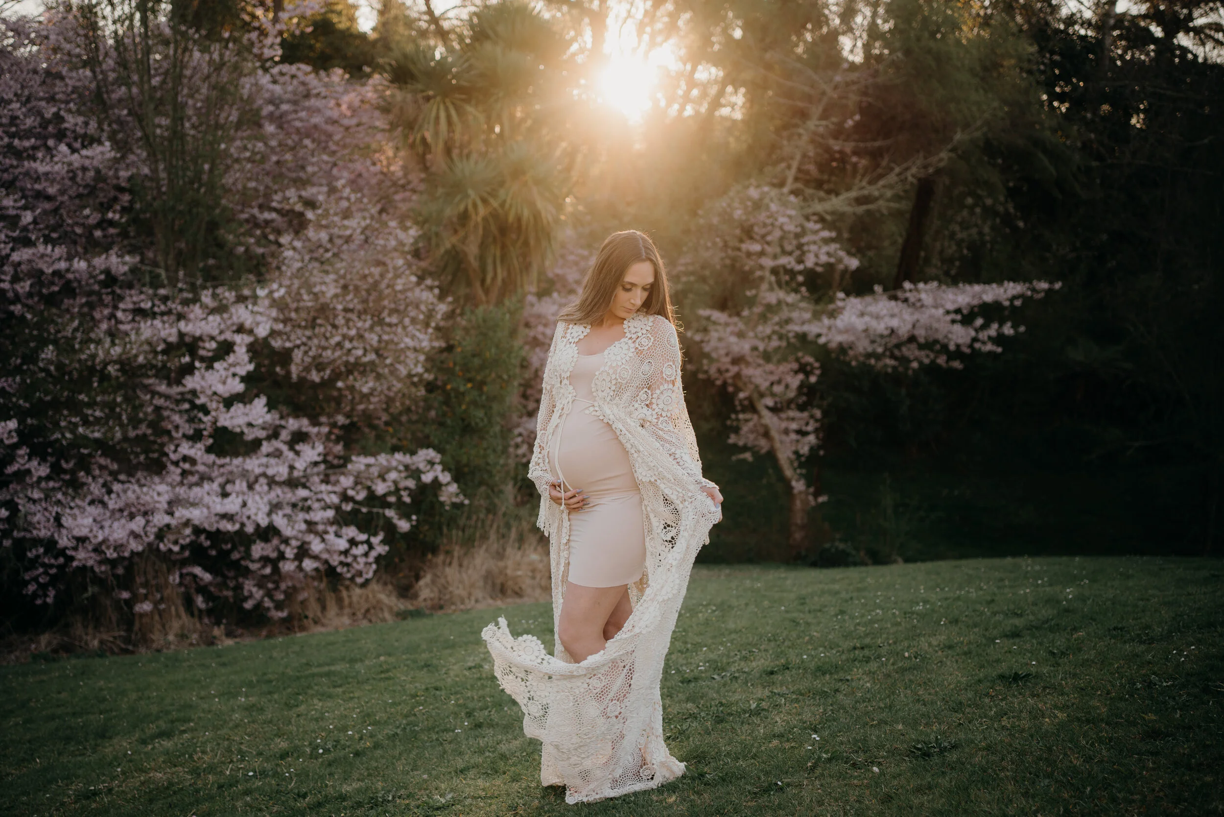 Boho Style Spring Blossom Maternity Session