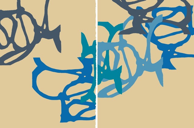 Ride Diptych 30 x 44 inches Acrylic on paper