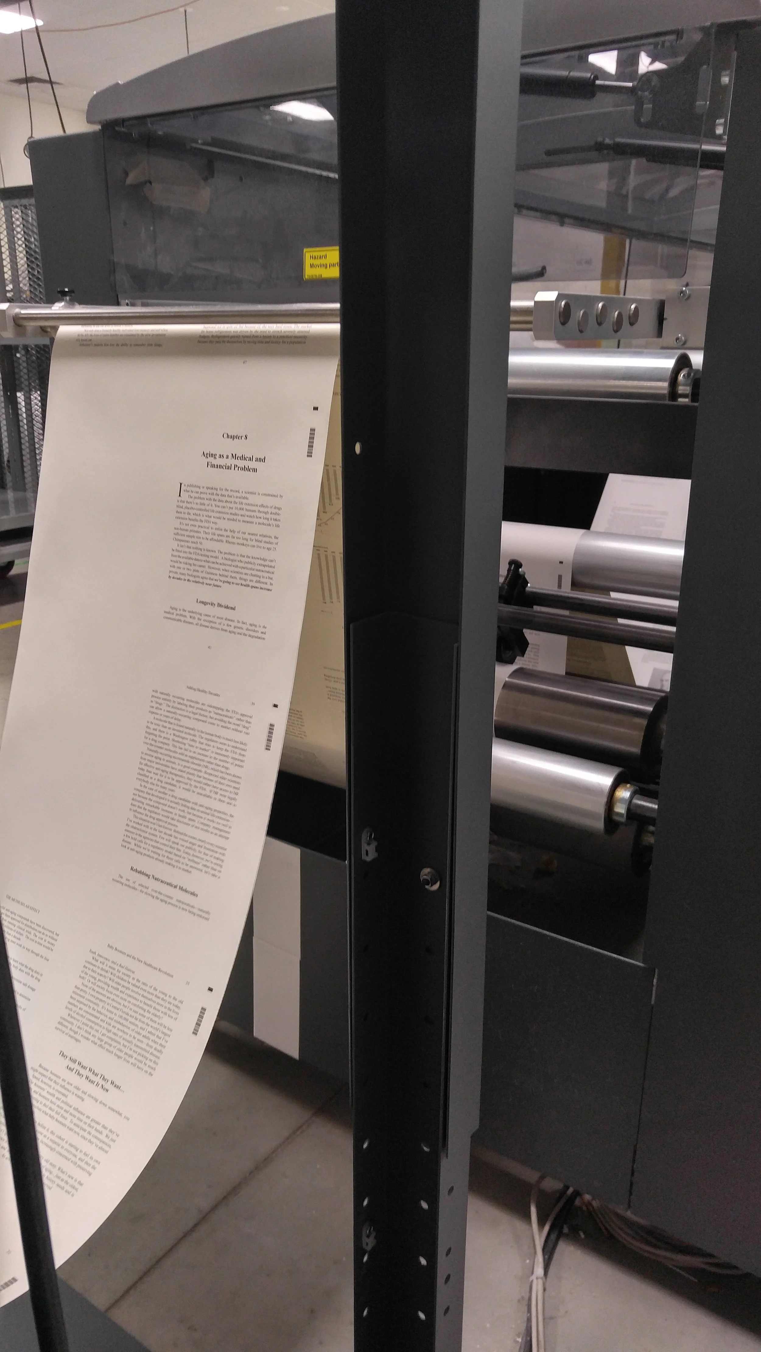 HP T230 Ink jet press situated on the print room floor at BNB. 