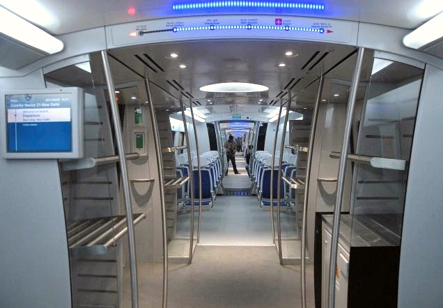 Airport Express Line. Note the ample luggage storage areas. 
