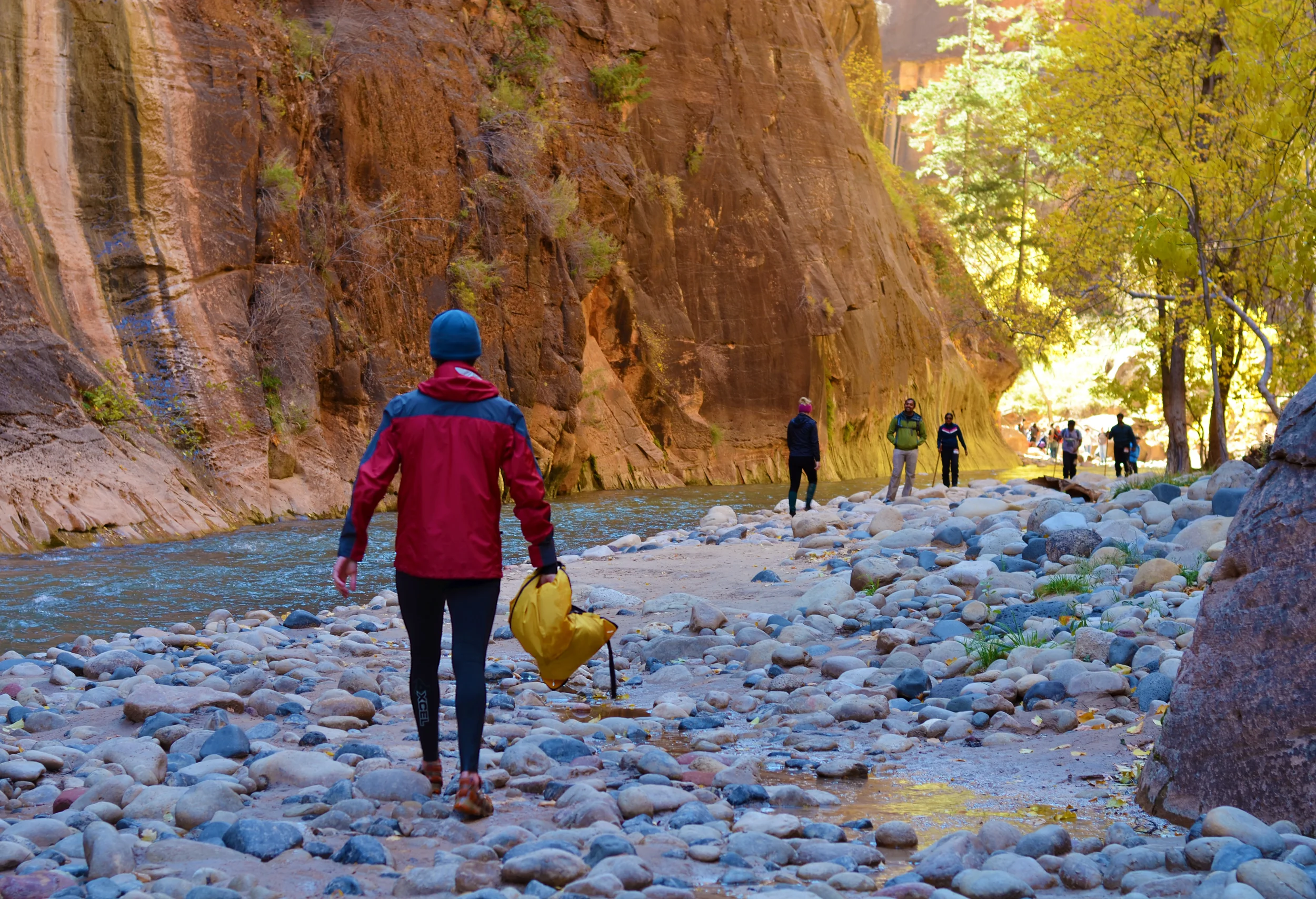 Lovely glimpses of fall colors as we exited the Narrows 