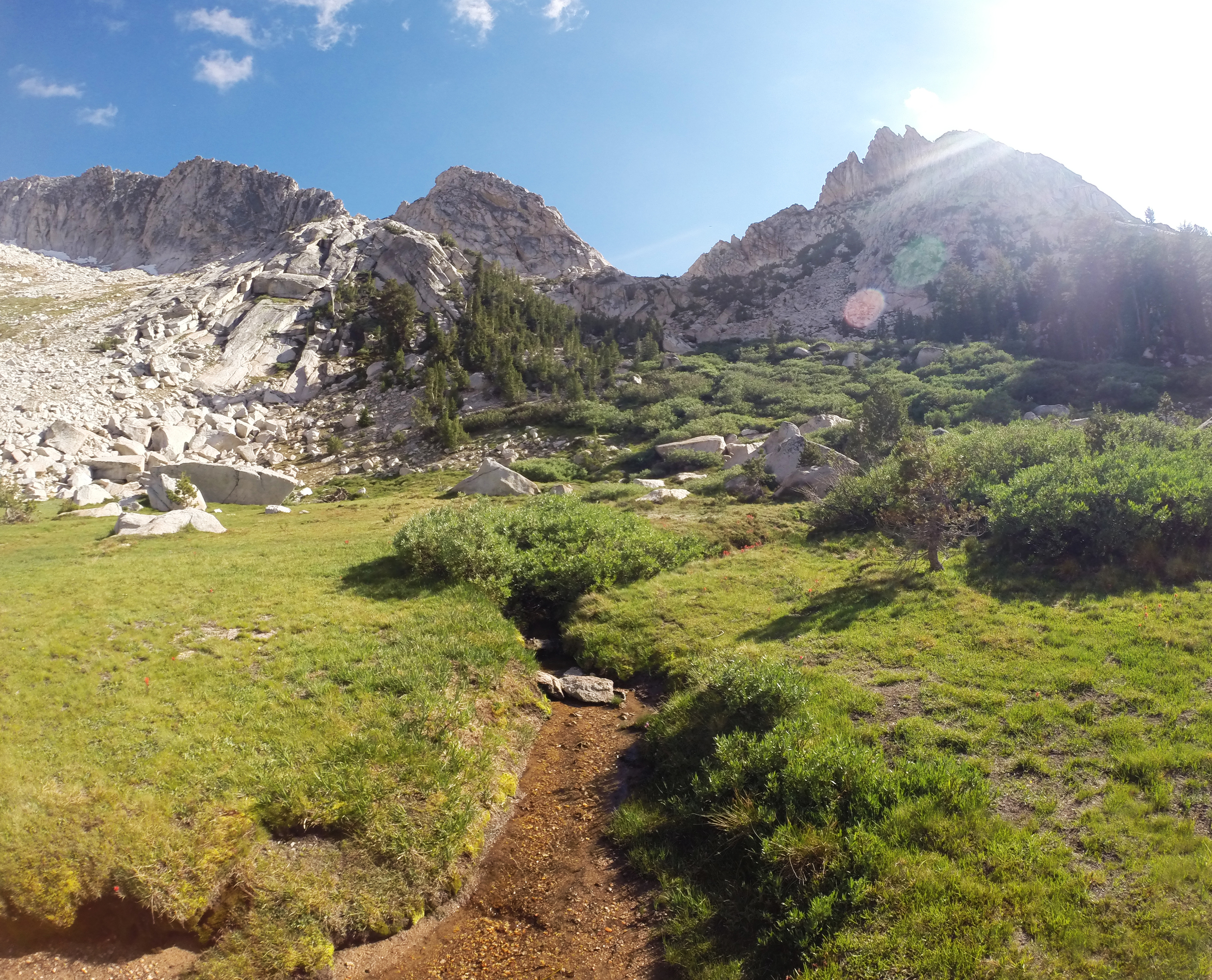Hiking around the perimeter of the lake 