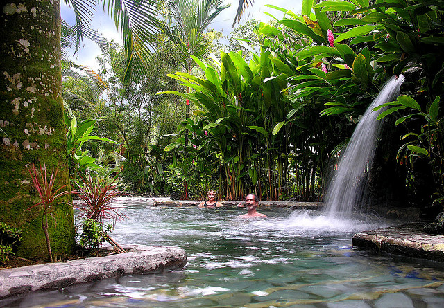 Lovely pools at the hot springs via Flickr Creative Commons copyright MiddleC
