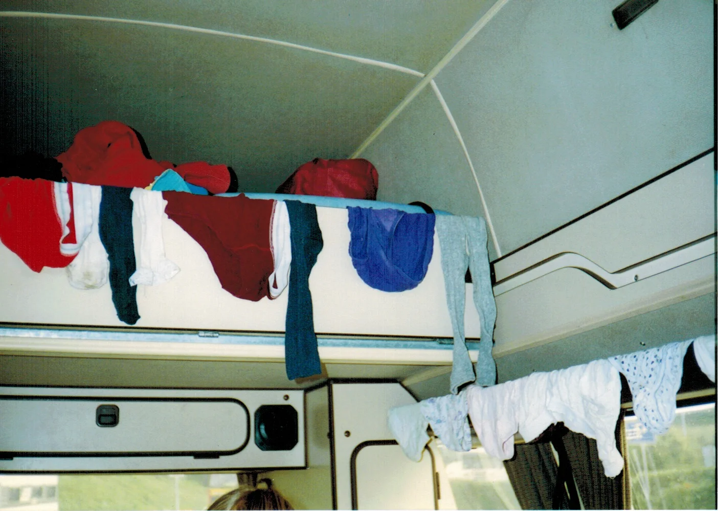 Doing laundry in the van 