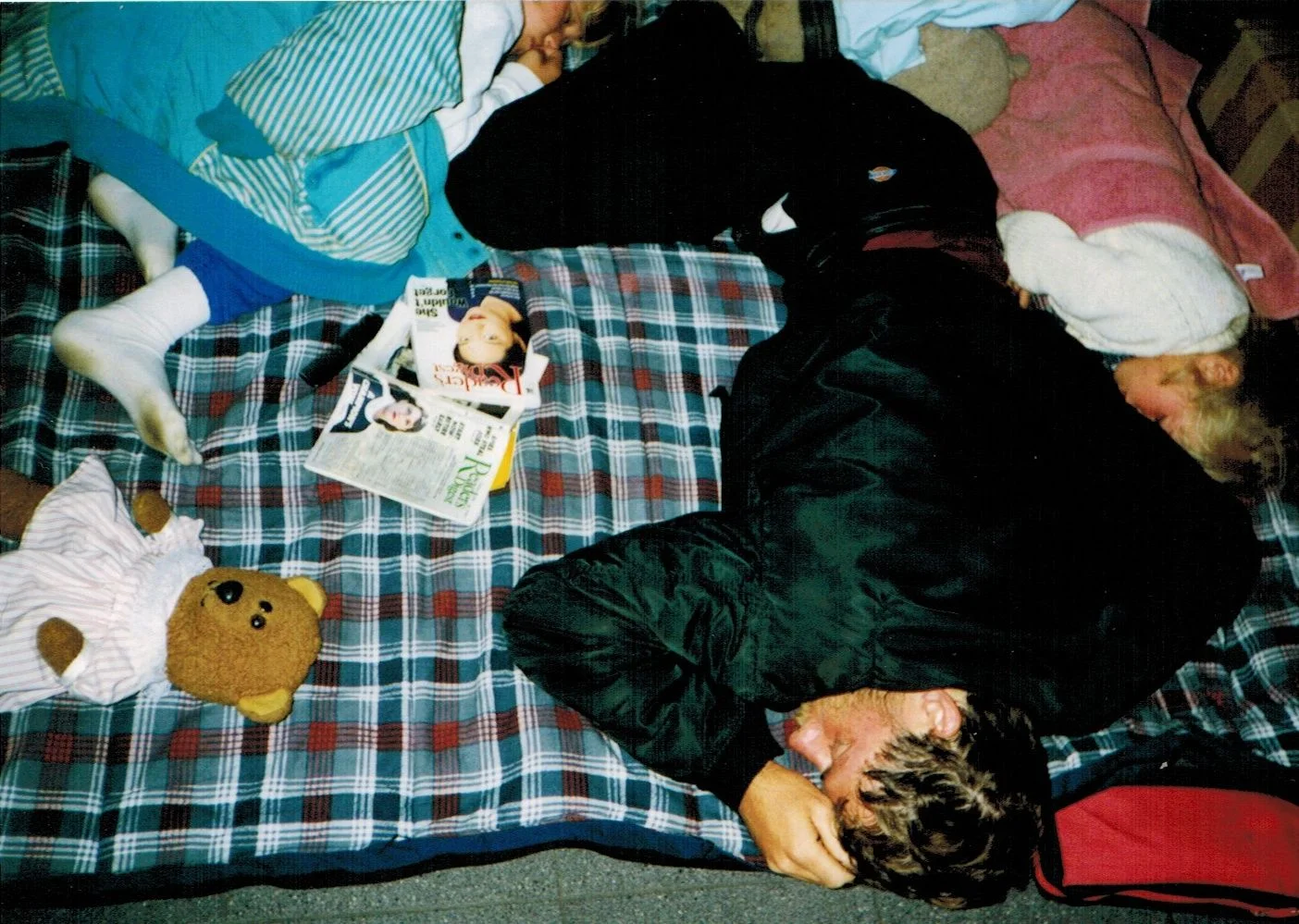 Sleeping in the airport in Amsterdam. I would stare too... 