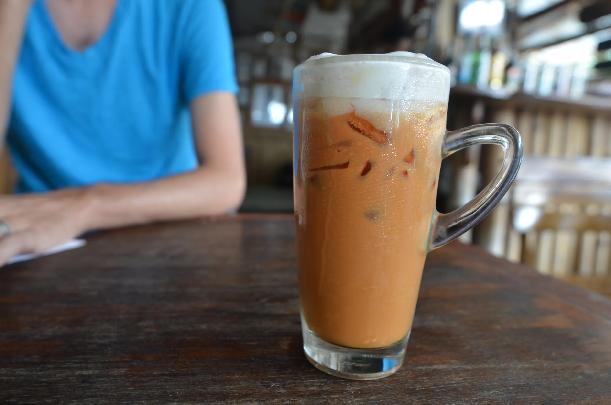 Getting in one last Thai tea before packing up to head home