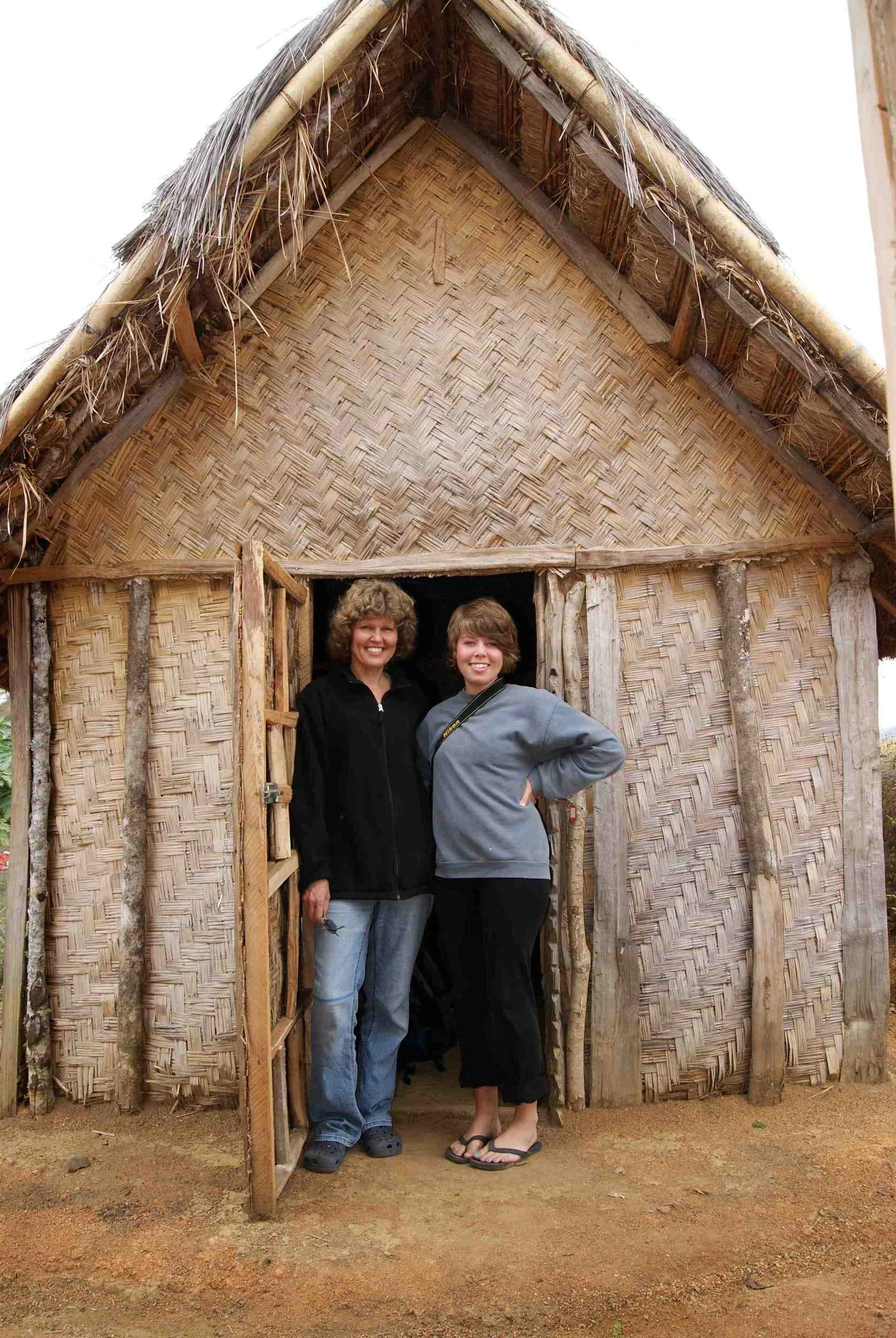 In front of the hut where we slept that night