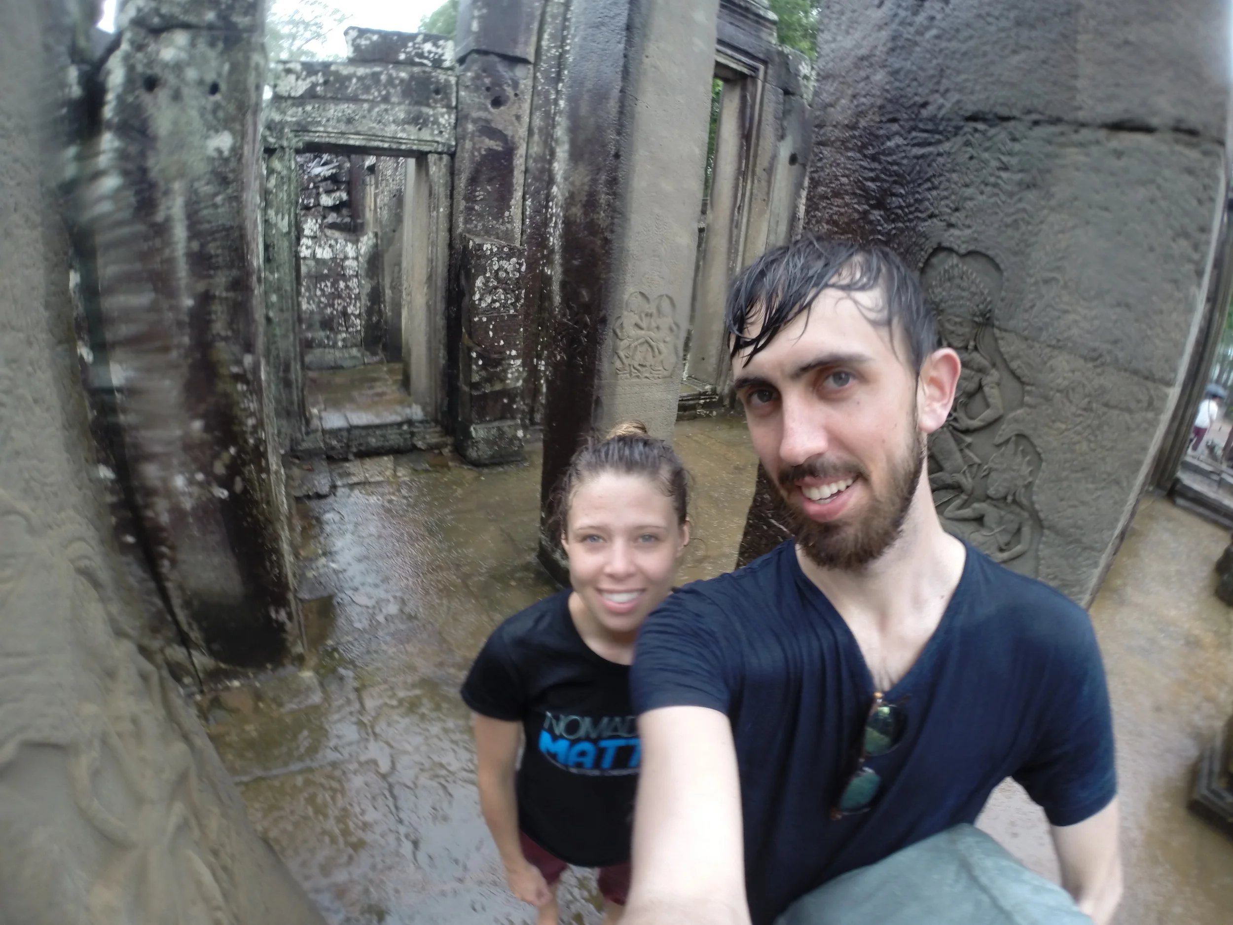 Looking like drowned rats in Bayon