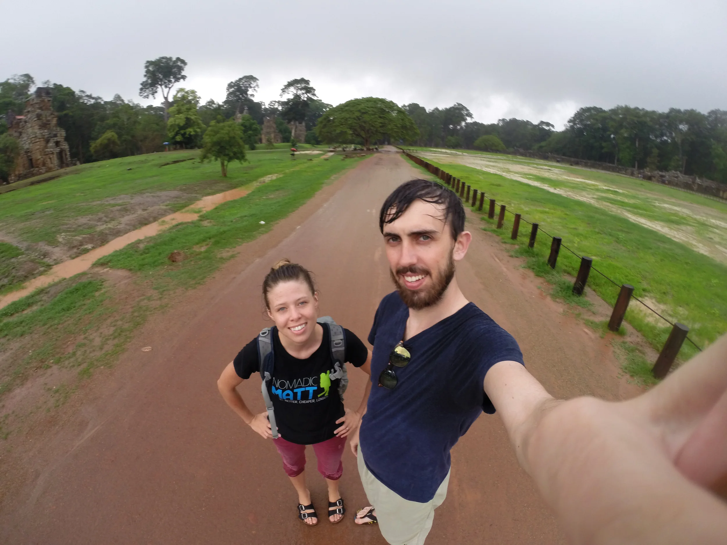 Walking around Angkor Thom - notice all the flooding